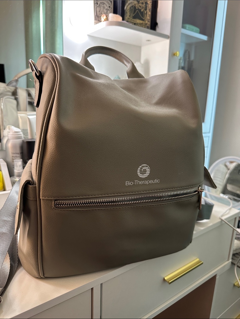 Bio-Therapeutic Leather backpack and skincare supplies!